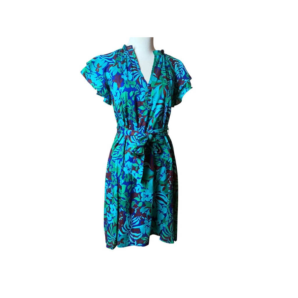 Trina Turk Blue Sleeveless Dress Elegant Classic Style Size Xs